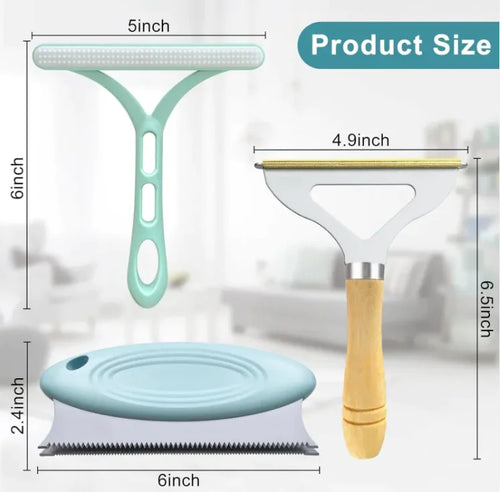 3-Pack Pet Hair & Lint Remover - For Furniture and Clothing